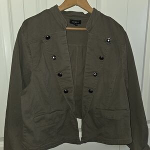 Torrid Army Green Cropped Jacket Sz 4x Military Style